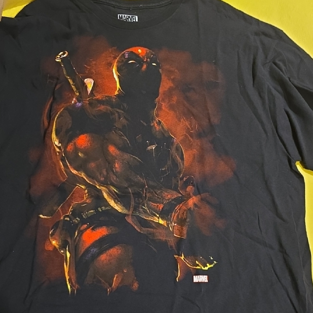 Marvel Black and Red Deadpool Short Sleeve Tee